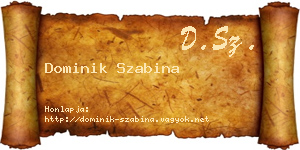 Dominik Szabina névjegykártya